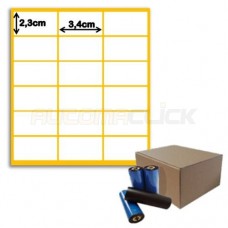 Etiqueta de Papel Couche - 34mm x 23mm + Ribbon de Cera 450 Metros